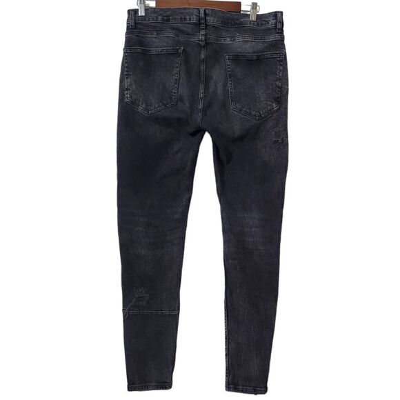 Zara Button Fly Skinny Jeans Size 36 Distressed Pants Blogger's Favorite Womens - Picture 6 of 11